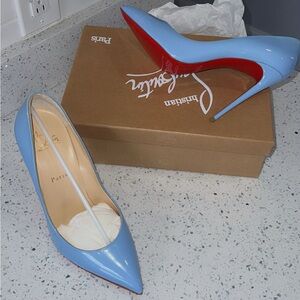 Christian Louboutin Pigalle Follies 100 Patent Sky Pumps Size 40 New  Never Worn